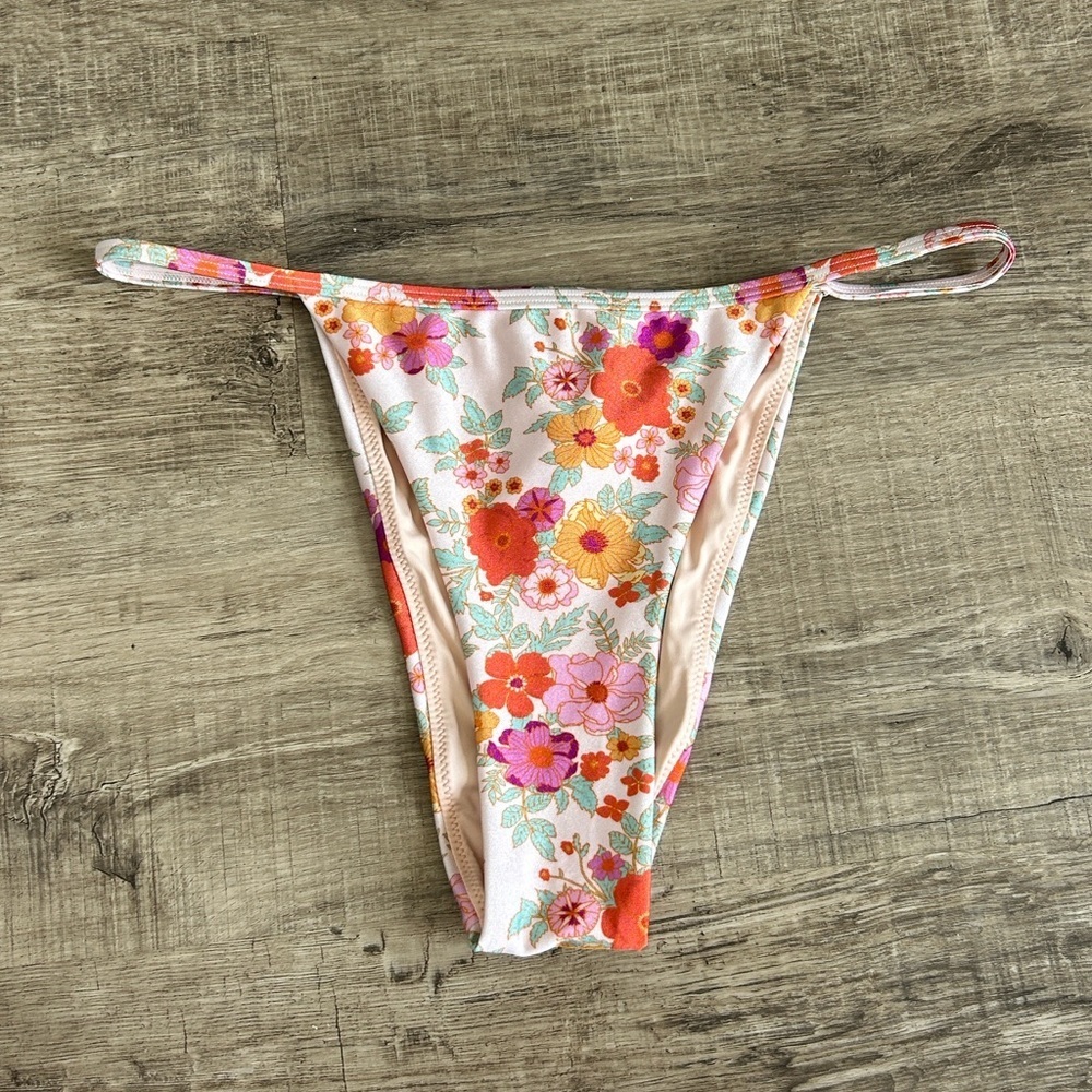 Loverbird Floral Anya High Cut Bikini Bottom S - Picture 4 of 6
